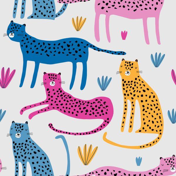 Behang Voor Kinderen Cheeta's In Scandinavische Stijl - Afbeelding 2