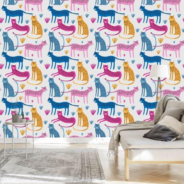 Behang Voor Kinderen Cheeta's In Scandinavische Stijl - Afbeelding 3