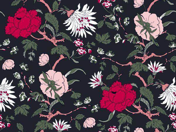 Behang Vintage Bloemen - Afbeelding 2