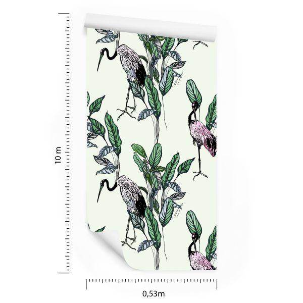 Behang Kranen En Bladeren - Afbeelding 8