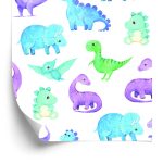 Behang De Kleurrijke Dinosaurussen Voor De Jongenskamer