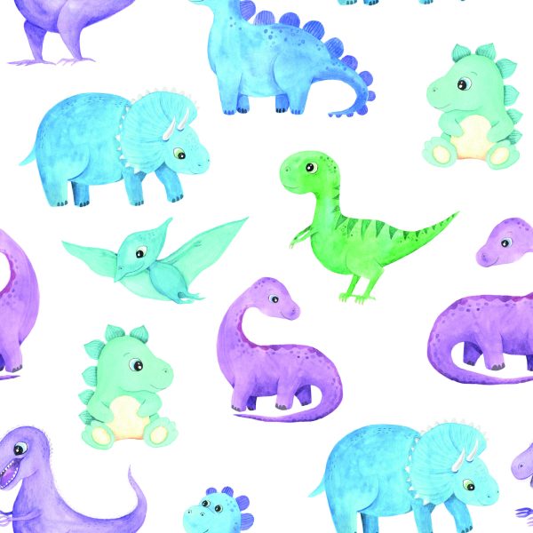 Behang De Kleurrijke Dinosaurussen Voor De Jongenskamer - Afbeelding 2