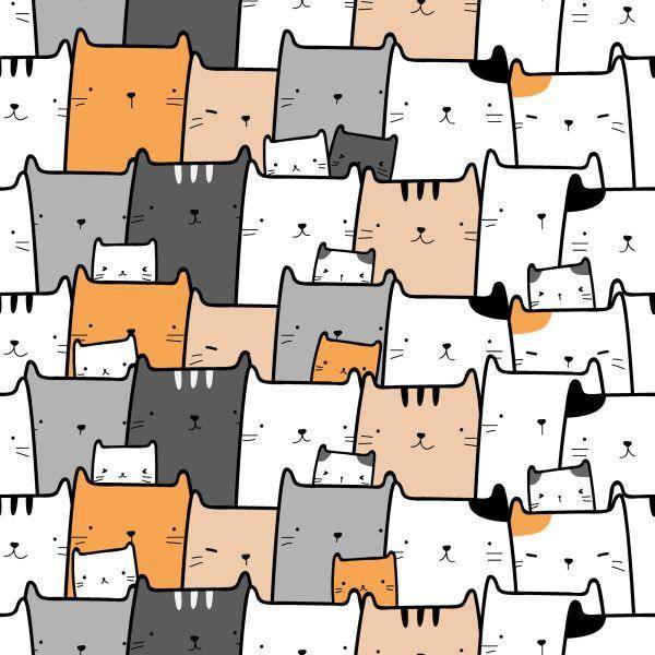 Behang Voor Kinderen - Vrolijke Katten - Afbeelding 2