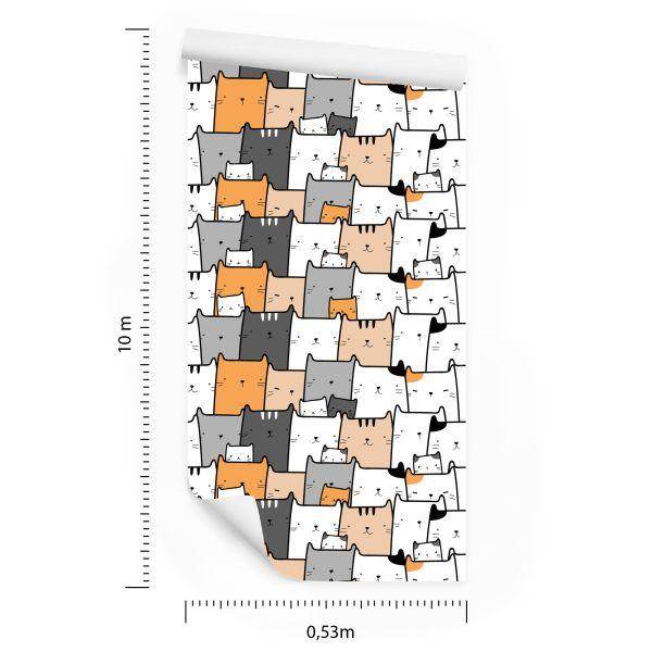 Behang Voor Kinderen - Vrolijke Katten - Afbeelding 8
