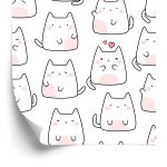 Behang Muur Voor Een Meisje Kleurrijke Hartkatten