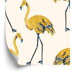 Behang Flamingo's Zoals Geschilderd