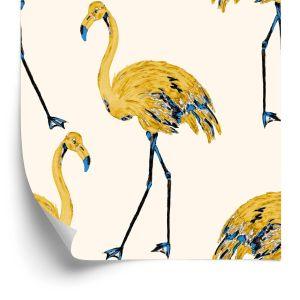 Behang Flamingo's Zoals Geschilderd
