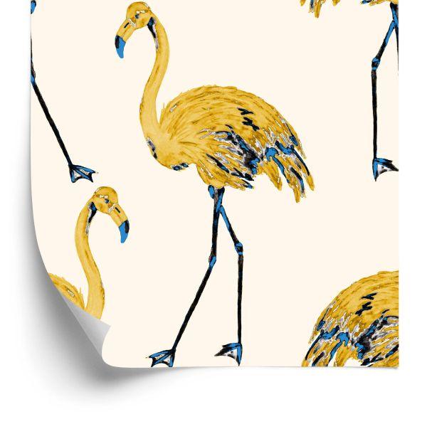 Behang Flamingo's Zoals Geschilderd