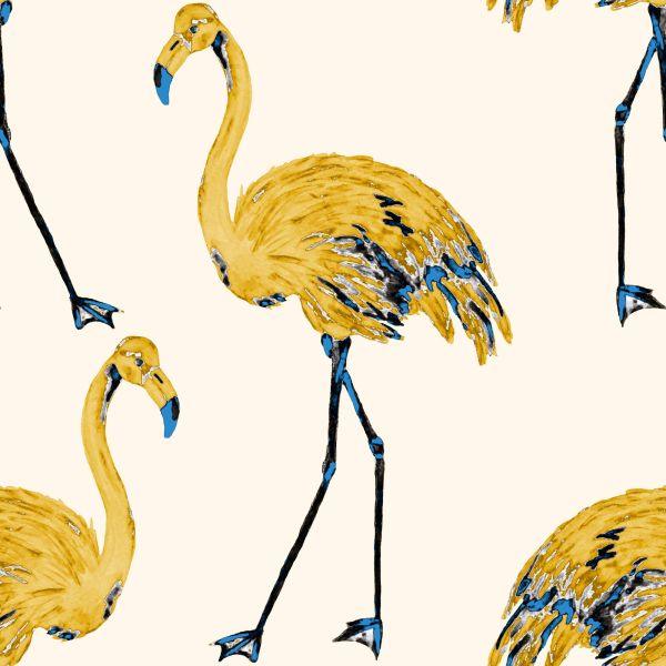 Behang Flamingo's Zoals Geschilderd - Afbeelding 2