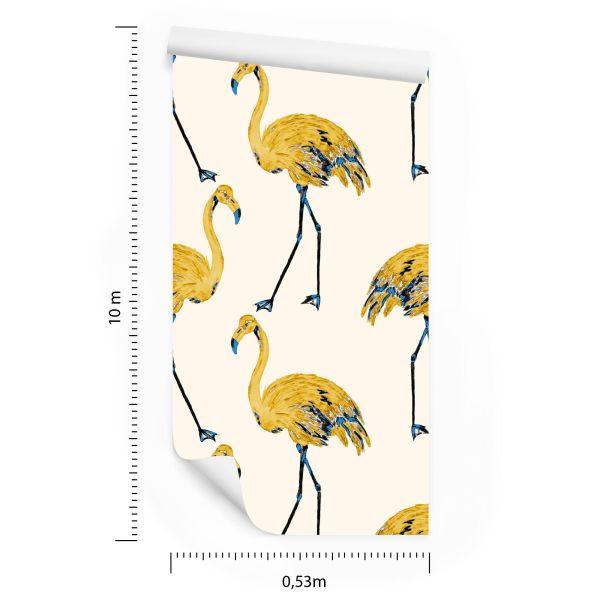 Behang Flamingo's Zoals Geschilderd - Afbeelding 8