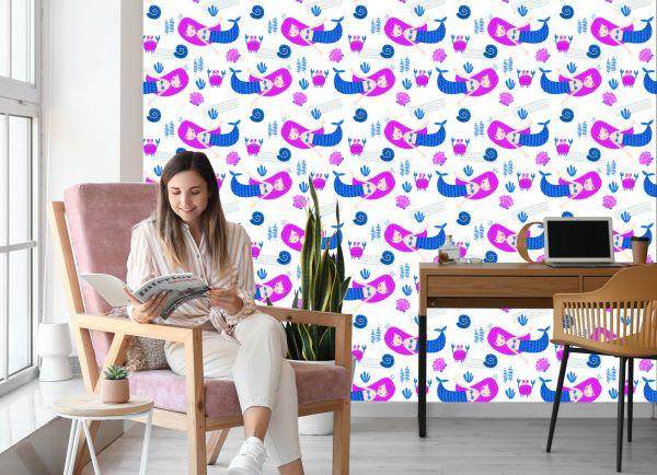 Behang Zeemeerminnen Voor Kinderen In Scandinavische Stijl - Afbeelding 7