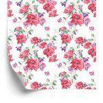 Behang Rozen, Bladeren, Bloemen