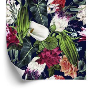 Behang Kleurrijke Bloemen