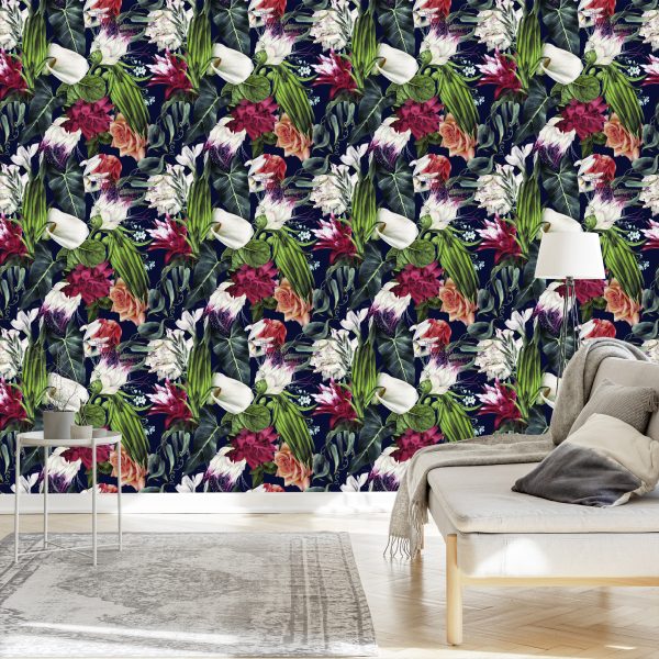 Behang Kleurrijke Bloemen - Afbeelding 3