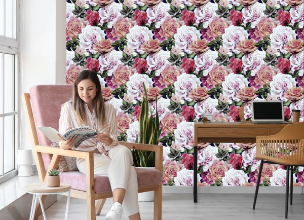 Behang Prachtige Engelse Rozen - Afbeelding 7