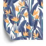 Behang Paradijsvogels Bloemen