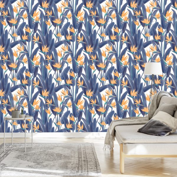 Behang Paradijsvogels Bloemen - Afbeelding 3