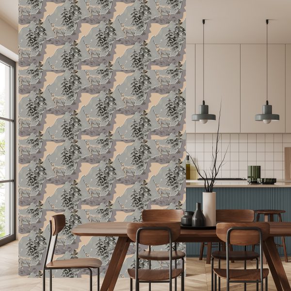 Behang Mooie Herten In De Bergen - Afbeelding 4