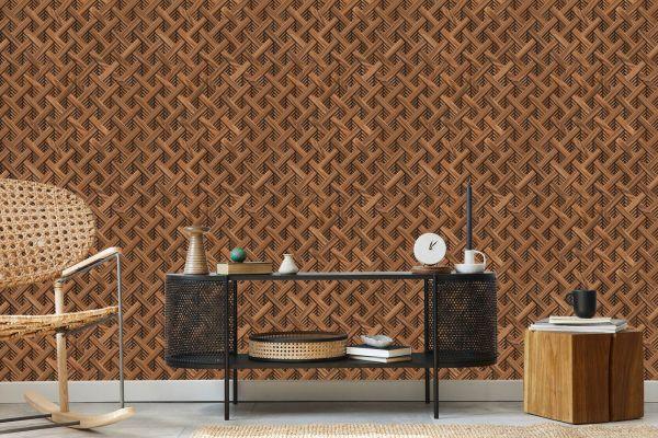 Behang Houten 3D Geometrisch Patroon - Afbeelding 5
