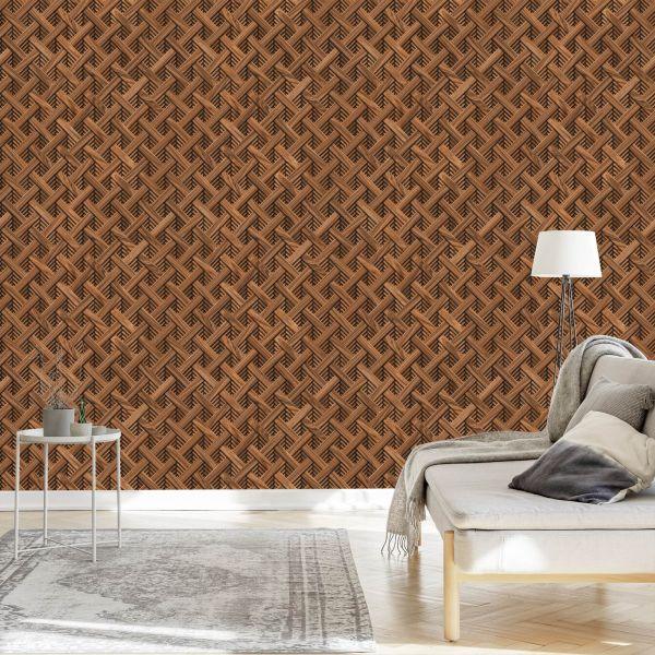 Behang Houten 3D Geometrisch Patroon - Afbeelding 3