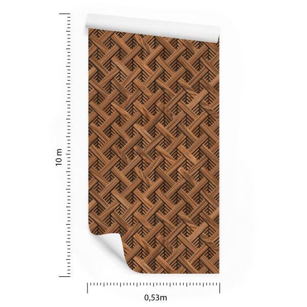 Behang Houten 3D Geometrisch Patroon - Afbeelding 8