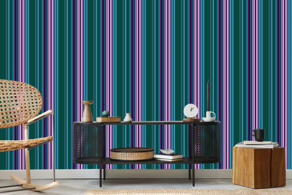 Behang Kleurrijke Verticale Strepen Voor Woonkamer Een Slaapkamer - Afbeelding 5
