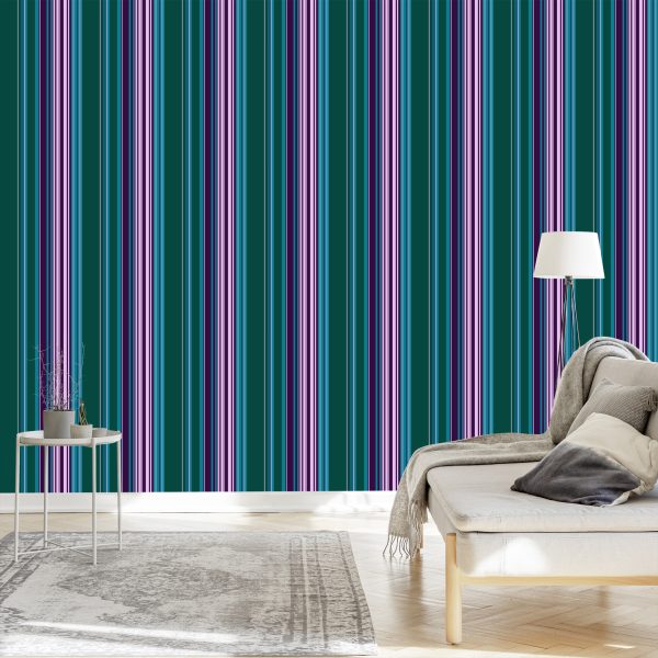 Behang Kleurrijke Verticale Strepen Voor Woonkamer Een Slaapkamer - Afbeelding 3