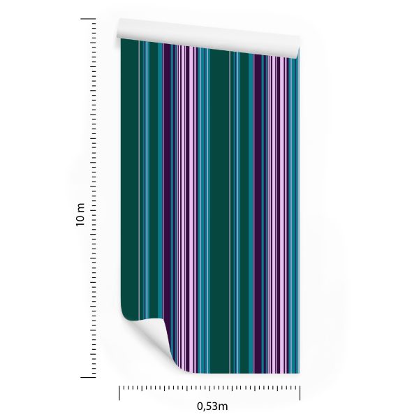 Behang Kleurrijke Verticale Strepen Voor Woonkamer Een Slaapkamer - Afbeelding 8