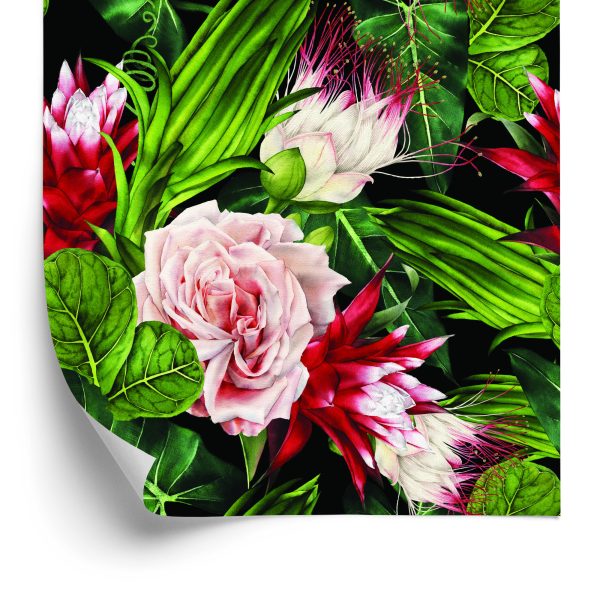 Behang Rozen In Bladeren
