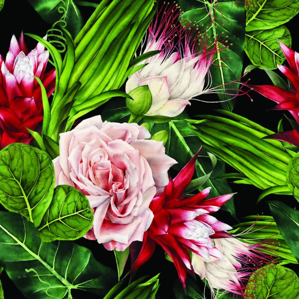Behang Rozen In Bladeren - Afbeelding 2