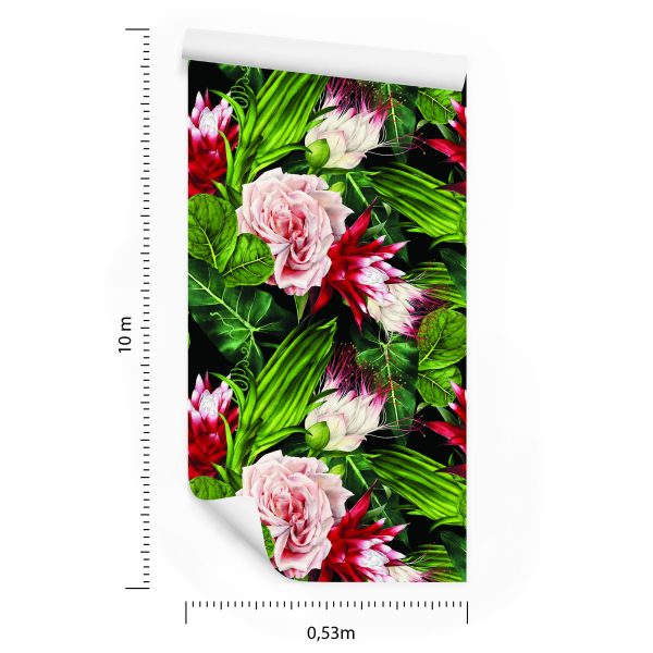 Behang Rozen In Bladeren - Afbeelding 8