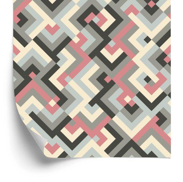 Behang Geometrische Patronen In Retrostijl
