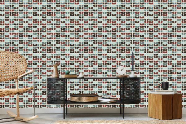 Behang Retro Geometrische Patronen - Afbeelding 5