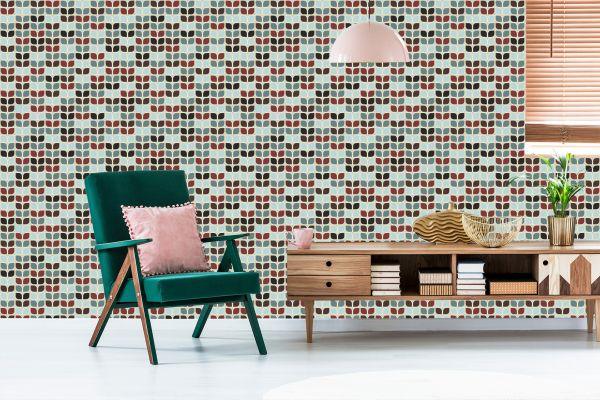Behang Retro Geometrische Patronen - Afbeelding 6