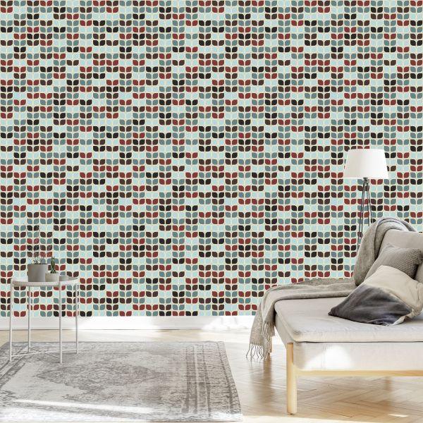 Behang Retro Geometrische Patronen - Afbeelding 3