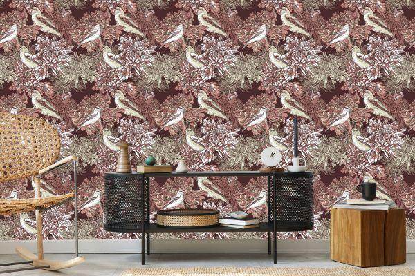 Behang Vogels Tussen Bloemen - Afbeelding 5