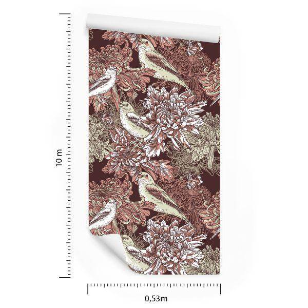 Behang Vogels Tussen Bloemen - Afbeelding 8