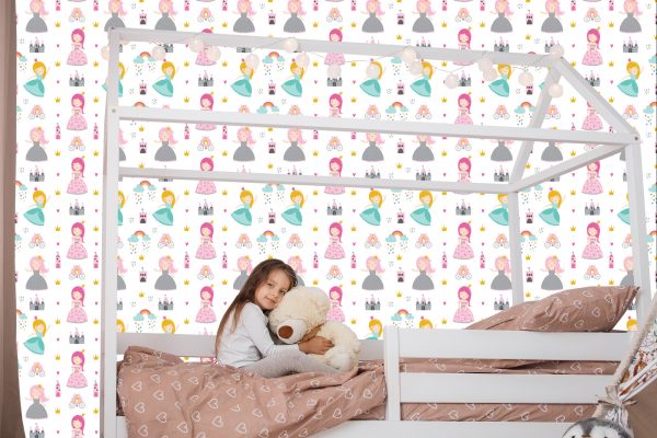 Behang Voor Kinderen Het Kasteel Van De Prinses Uit Een Sprookje - Afbeelding 7