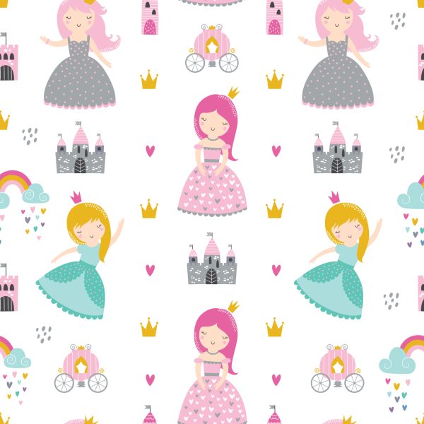Behang Voor Kinderen Het Kasteel Van De Prinses Uit Een Sprookje - Afbeelding 2