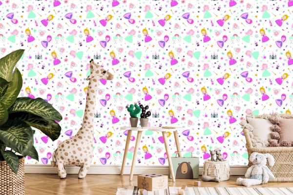 Behang Sprookjesachtige Prinses Bloemen Voor Meisje - Afbeelding 5