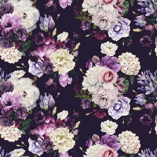 Behang Pioenrozen In Violette Tinten - Afbeelding 2