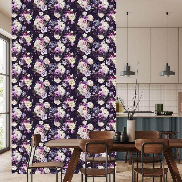 Behang Pioenrozen In Violette Tinten - Afbeelding 4