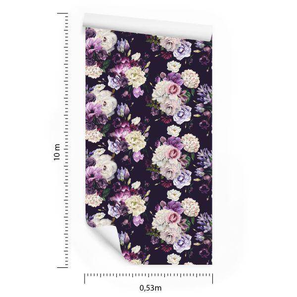 Behang Pioenrozen In Violette Tinten - Afbeelding 8