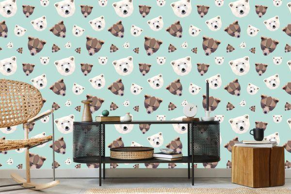 Behang Voor Kinderen - Geometrische Beren - Afbeelding 5
