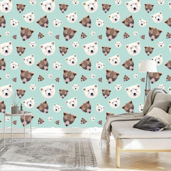 Behang Voor Kinderen - Geometrische Beren - Afbeelding 3