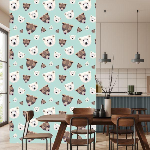 Behang Voor Kinderen - Geometrische Beren - Afbeelding 4