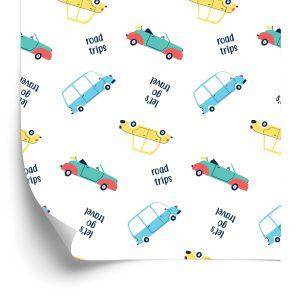 Behang Met Kleurrijke Auto's Auto's Voor De Babykamer