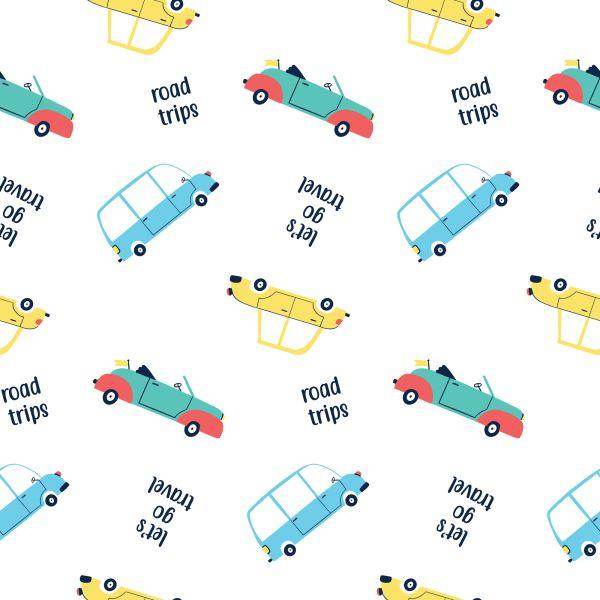 Behang Met Kleurrijke Auto's Auto's Voor De Babykamer - Afbeelding 2