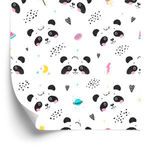 Behang Panda's Met Donuts