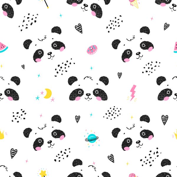 Behang Panda's Met Donuts - Afbeelding 2
